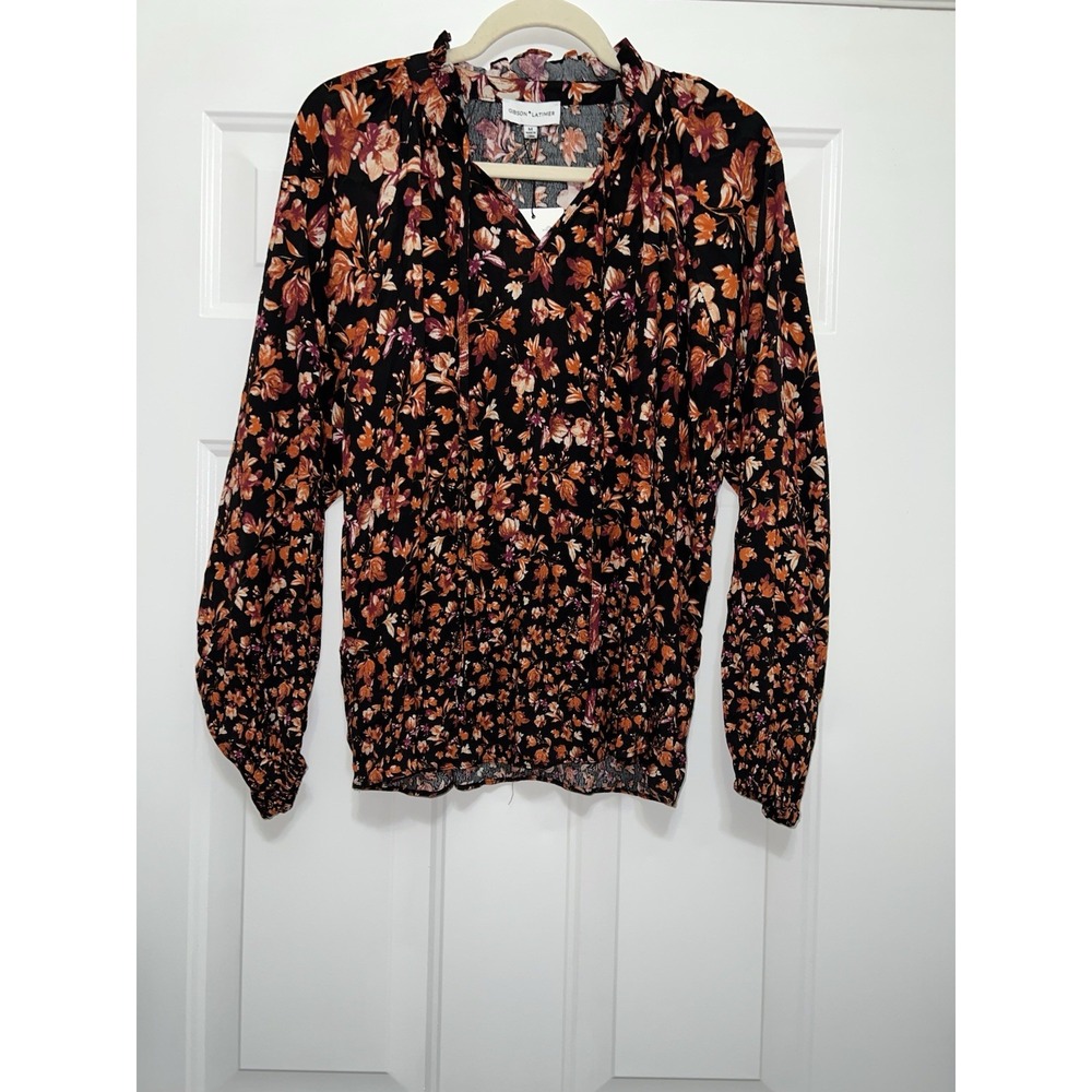 NWT Gibson &‎ Latimer Spice Flower Ruffle Boho Cottagecore Peasant Top Medium